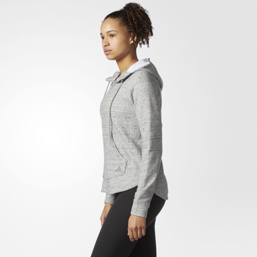 Adidas Gray Full Zip Hooded Sweatshirt
